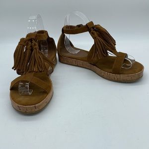 Mossimo Sandals Brown Tassels Straps Womens Size 7.5